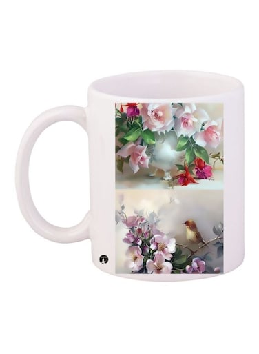 Floral Printed Coffee Mug White/Pink/Green