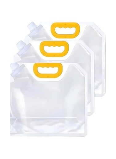 Pack 3 AL Fakhama 10L Kitchen Storage Bag with Handle &ndash; Clear Food Saver Vacuum Sealer Suction Bag, Water Carrier Tank, Long-Term Container for Beer, Beverage, Liquid, Juice, Coffee,DIY Packaging Bag