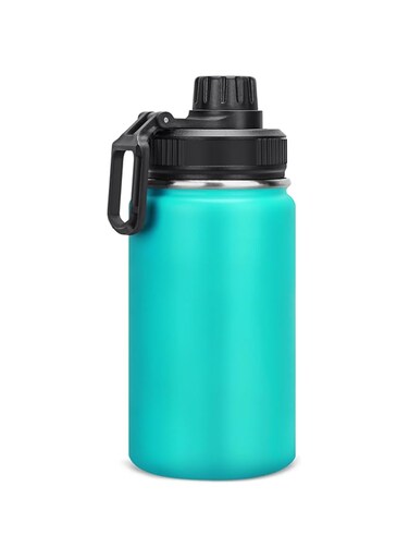 Milifox Stainless Steel Water Bottle - 12 Oz Double Wall Insulated Bottles，BPA Free Vacuum Bottle for Hot Cold Water, Leakproof Wide Mouth Insulated Flask for Office School Picnic(Aqua)