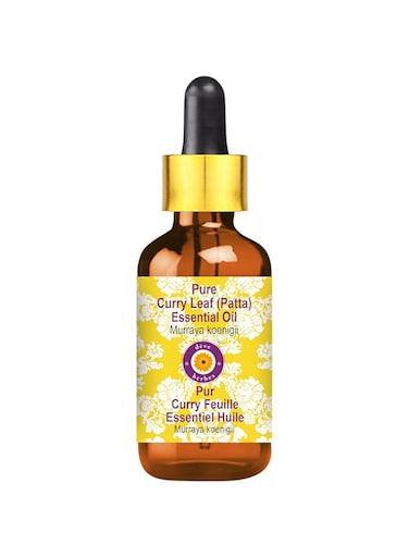 Deve Herbes Pure Curry Leaf (Patta) Essential Oil (Murraya koenigii) with Glass Dropper Steam Distilled 10ml(0.33oz)