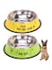 JZS Stainless Steel Dog Bowls, 2 Pcs Non-Skid Dog Feed and Water Bowls, Dog Plate Bowls with Rubber Base for Small/Medium/Large Dogs(Yellow+Green)