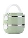 Double Layer Lunch Box Green 17 x 17 x 10cm
