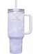 Adventure 40oz Stainless Steel Quencher Tumbler &acirc;&euro;&ldquo; Double Wall Vacuum Insulated Travel Cup with Handle &amp; Straw, Leak-Resistant Lid, BPA-Free Reusable Water Bottle Keeps Drinks Hot or Cold, Wisteria Tie Dye