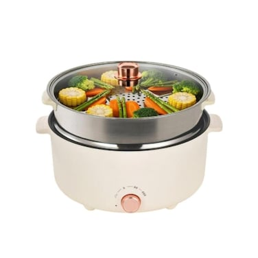 5L Electric Cooker 1350W Multifunctional Rice Cooker with Steamer Basket &amp; Temperature Control