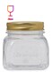 Glass Storage Jar Clear/Gold 6.5x6.5x6.5cm