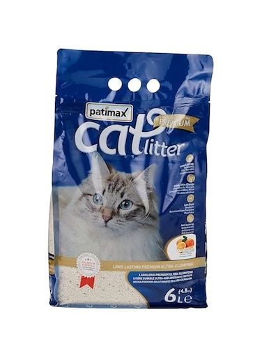 Patimax Premium Ultra Clumping Cat Litter - Orange Fragrance,6L (4.8Kg)