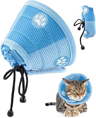 Havenfly Cat Recovery Collar, Protective Adjustable Pet Cone Collar for After Surgery, Comfortable Lightweight Elizabethan Collar for Cat Kitten Prevent from Licking Wounds, Not Block Vision (M)