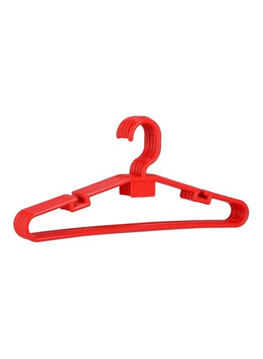 5-Piece Plastic Hanger Red 42cm
