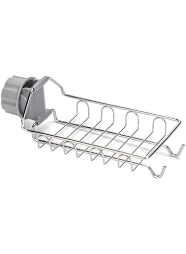 Dubai Gallery Stainless Steel Single-Layer Kitchen Sink Sponge Holder Silver/Grey, 5.5x22.5x14cm