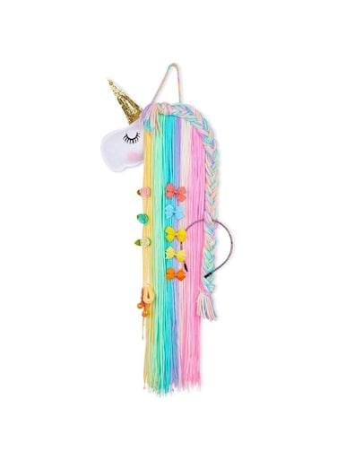 LUYAO Unicorn Hair Clips Holder Organizer Girls Hair Bow Storage Headband Organizer Decorations (Light Rainbow)