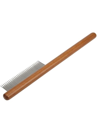 Rengu Dogs Hair Removal Comb, Pet Grooming Comb Comes with Wooden Handle Pet Open Knot Comb Stainless Steel Cat Comb for Dogs Pet Dog Grooming Brush Pet Hair Brush Cat Flea Comb