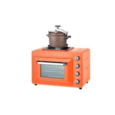 2-in-1 Gas Stove &amp; Oven 25L Compact Cooker with Multi Function Knobs and Durable Build