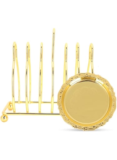 Depisuta Heat Insulation Coaster, Retro Coaster, Strong Retro Zinc Alloy for Coffee Table Restaurants Dining Tables(yellow)