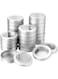 Tazweeq 24 Pack Metal Tin Cans, Round Tin Containers Empty Tin Cans with Clear Top Lid Spice Tin, Round Empty Container Salve Tins, for Kitchen Office Candles Candies and Gifts Holding, Silvery