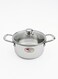 Triply Handi 3Ltr with Glass Lid - High-Quality Stainless Steel Medium Cooking Pot, Even Heat Distribution, Durable Multi-Layer Construction, Induction Friendly, Perfect for Home Cooking
