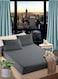 Cloudy Grey Cotton King Striped Fitted Elastic Bedsheet 200x200+35cm