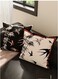 2-Pack Velvet Throw Pillow Covers New Chinese style Square Cushion Case Soft Pillowcases Farmhouse Cushion Covers for Home Decor for Sofa Couch Car Bedroom Indoor Decor Swallow and bamboo pattern(Black and Beige)