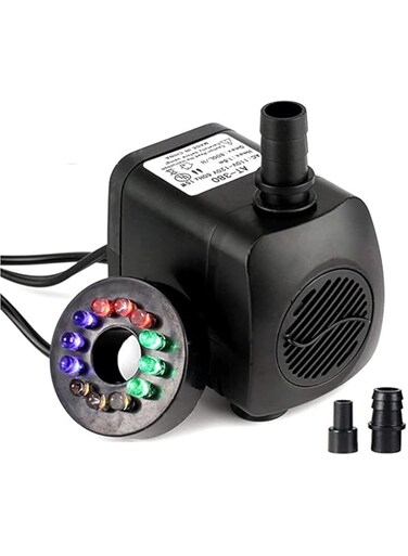 MAKINGTEC 15W 800L/H Submersible Water Pump with 12 Color LED Light for Fountain Pool Garden Pond Fish Tank Aquarium Water Aquarium Pump Outdoor Fountain Pumps Pond Fish Tank,Aquarium