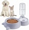 SKY-TOUCH Cat Bowls Dog Bowls Durable, Stainless Steel Pet Bowl and Auto Gravity Pet Water Dispenser, Food Water Bowl Set For Small Medium Dogs And Cats,Grey