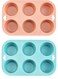 Silicone Air Fryer Egg Pan, 2 Pcs 6 CavitiesReusable Silicone Air Fryer Baking Pan, Non-Stick Mini Cupcake Pan, for Baking Hamburger, Fried Egg, Cupcake, Tart and Dessert