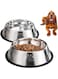 YUDANSI 2PC Stainless Steel Dog Bowls,1500ml Dog Feeding Bowls, Dog Plate Bowls with Rubber Bases, Small, Medium and Large Pet Feeder Bowls and Water Bowls
