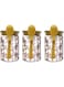 Piscepio Glass Jar Containers with Bamboo Airtight Lid Wooden Spoon Scoop Food Storage Canister Clear Glass Containers Kitchen Organization Jars 3 Pcs 450ML