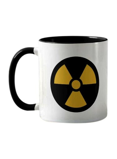 Piece Nuclear Sign Printed Coffee Mug Black/White/Yellow