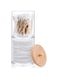 KASTWAVE Acrylic Cotton Round Pad Holder and Qtip Holder Dispenser Set with Bamboo Lid, Stackable Clear Plastic Bathroom Vanity Organizer for Makeup Cotton Pad Swab Ball