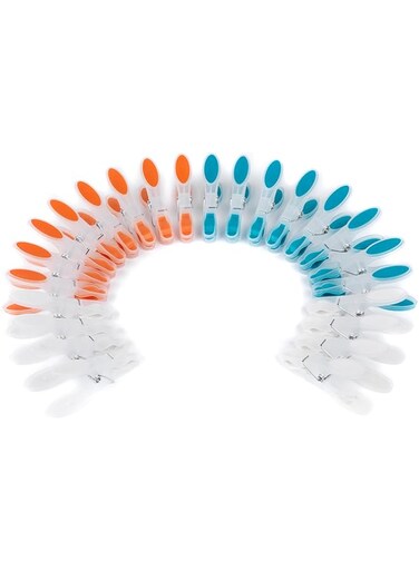 Beldray Ultra Grip Clothes Garment Indoor/Outdoor Pegs, Resistant To Rust &amp; Moisture,Assorted Colours,24 Pack