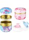 2 Pieces Container and Body Powder Puff, Soft Powder Puffs Loose Powder Tea Container Case Dusting Powder Boxes for Baby Women Home and Travel Use