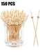 150 Pcs Cocktail Picks Toothpicks for Appetizers Cocktail Picks for Drinks Bamboo Toothpicks Cocktail Toothpicks Fancy Toothpicks for Appetizers White Pearl Toothpicks for Food Long Toothpicks 4.7Inch