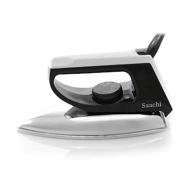 Saachi Dry Iron with Aluminum Soleplate NL-IR-145-BK &ndash; 1000&ndash;1200W, Variable Temperature, Ergonomic Handle, Overheat Protection