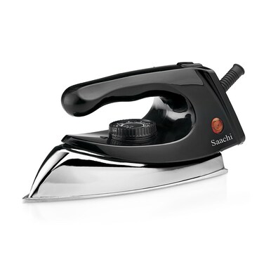 Saachi Dry Iron NL-IR-146-BK, Aluminum Soleplate, Lightweight Electric Iron, Power Indicator, Ergonomic Handle, 1200W