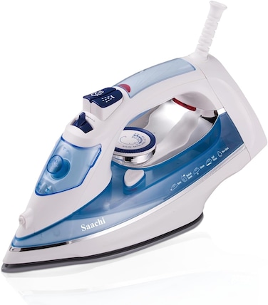 Saachi Steam Iron NL-IR-394C-BL, Ceramic Soleplate, 320ml Water Tank, Adjustable Steam &amp; Spray, Burst &amp; Self-Clean Function, 2200W