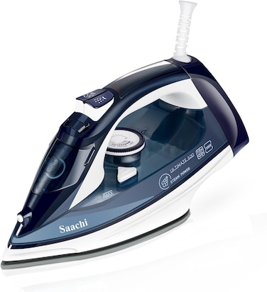 Saachi Steam Iron NL-IR-393C-BL, Ceramic Soleplate, 320ml Water Tank, Steam &amp; Spray, Burst Steam, Adjustable Temperature, Overheat Protection