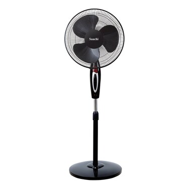 Saachi 16-Inch Stand Fan with Powerful Motor, 3-Speed Control, Adjustable Height &amp; Wide Oscillation, 7.5-Hour Timer, Energy Efficient &amp; Quiet Operation  NL-FN-1738S-BK