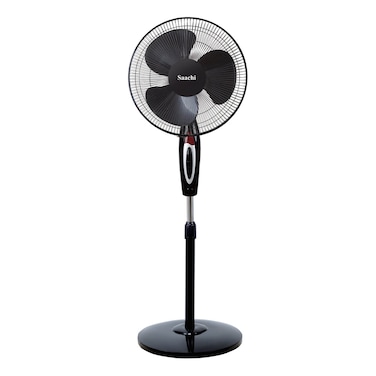 Saachi 16-Inch Stand Fan with Powerful Motor, 3-Speed Control, Adjustable Height &amp; Wide Oscillation, 7.5-Hour Timer, Energy Efficient &amp; Quiet Operation  NL-FN-1738S-BK