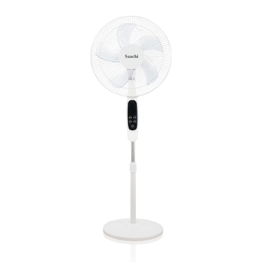 Saachi 16-Inch Stand Fan with Remote Control, Adjustable Height &amp; Speed, Copper Motor, Wide-Angle Oscillation &amp; 1-Hour Timer
