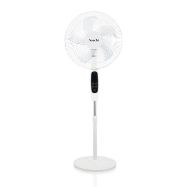 Saachi NL-FN-1744R 16-Inch Stand Fan with Remote Control, Adjustable Height &amp; Speed, Copper Motor, Wide-Angle Oscillation &amp; 1-Hour Timer