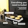 Saachi 2-in-1 Pancake &amp; Mini Crepe Maker NL-CM-1850, 1000W, 6 Non-Stick Cooking Plates (12cm Each), Automatic Temperature Control, Cool-Touch Handles, Includes Ladle &amp; Spatula