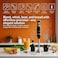 Saachi 5-in-1 Hand Blender NL-CH-4267-BK, 200W Immersion Blender with Whisk, Beater &amp; Dough Hook, 600ml Jar, Stainless Steel Blades, 2-Speed, Removable Shaft