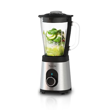 Saachi 2-in-1 Blender with 1.7L Glass Jar, 900ml To-Go Bottle, Pulse Control, Noiseless Operation, and Overheat Protection for Smooth and Efficient Blending NL-BL-4411-BK