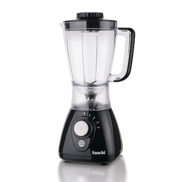 Saachi 3-in-1 Blender NL-BL-4414-BK, 550W, 1.8L Plastic Jar + 1.5L Glass Jar, Grinder Mill, 4-Speed Control, Stainless Steel Blades, Auto Clean, Safety Lock, Multi-Function Blender