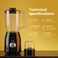 Saachi 2-in-1 Blender &amp; Grinder NL-BL-4415, 600W, 1.5L Jar + 200ml Grinder, 2 Speed with Pulse, Stainless Steel Blades, Low Noise, Safety Lock, Overheat Protection