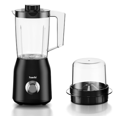 Saachi 2-in-1 Blender &amp; Grinder NL-BL-4415, 600W, 1.5L Jar + 200ml Grinder, 2 Speed with Pulse, Stainless Steel Blades, Low Noise, Safety Lock, Overheat Protection