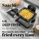 Saachi 6-Litre Deep Fryer, NL-DF-4764T-SV, Stainless Steel, Adjustable Thermostat up to 190&deg;C, 60-Min Timer, Large Basket, Cool Zone, Overheat Protection, 2000W