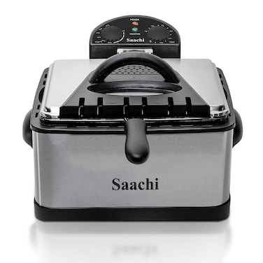 Saachi 6-Litre Deep Fryer, NL-DF-4764T-SV, Stainless Steel, Adjustable Thermostat up to 190&deg;C, 60-Min Timer, Large Basket, Cool Zone, Overheat Protection, 2000W