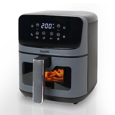 Saachi 4.5L Air Fryer NL-AF-4794-GY, Digital Touch Control, 8 Preset Programs, Viewing Window, Adjustable Temperature, 60-Min Timer, Oil-Free Cooking, Dishwasher Safe