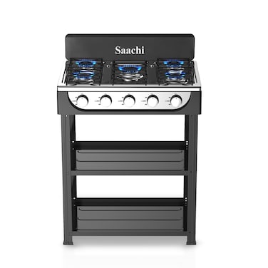 Saachi Premium 5-Burner Gas Stove with Stand &ndash; Efficient LPG Cooking, Easy Clean Design NL-GAS-5259-BK
 


