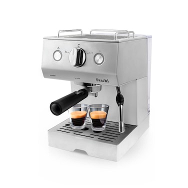Saachi 15-Bar Espresso Coffee Maker NL-COF-7060S-ST, Cappuccino &amp; Latte Machine, 1.5L Removable Water Tank, Steam Milk Frother, Cup Warmer, Auto Shut-Off